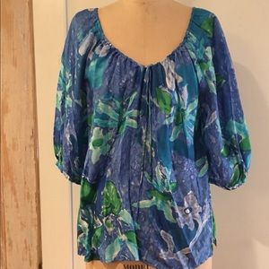 LAUREN RALPH LAUREN silk Hawaiian print top
